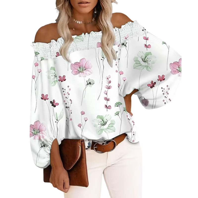 Women'S Formal Wear Blouse - Artı Boyutu Yeni Kadın Rahat Çiçek