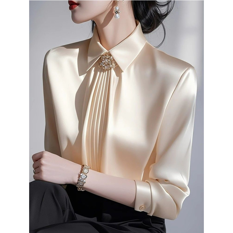 Women'S Formal Wear Blouse - 2025 Bahar Yeni Mizaç Saten Bluz