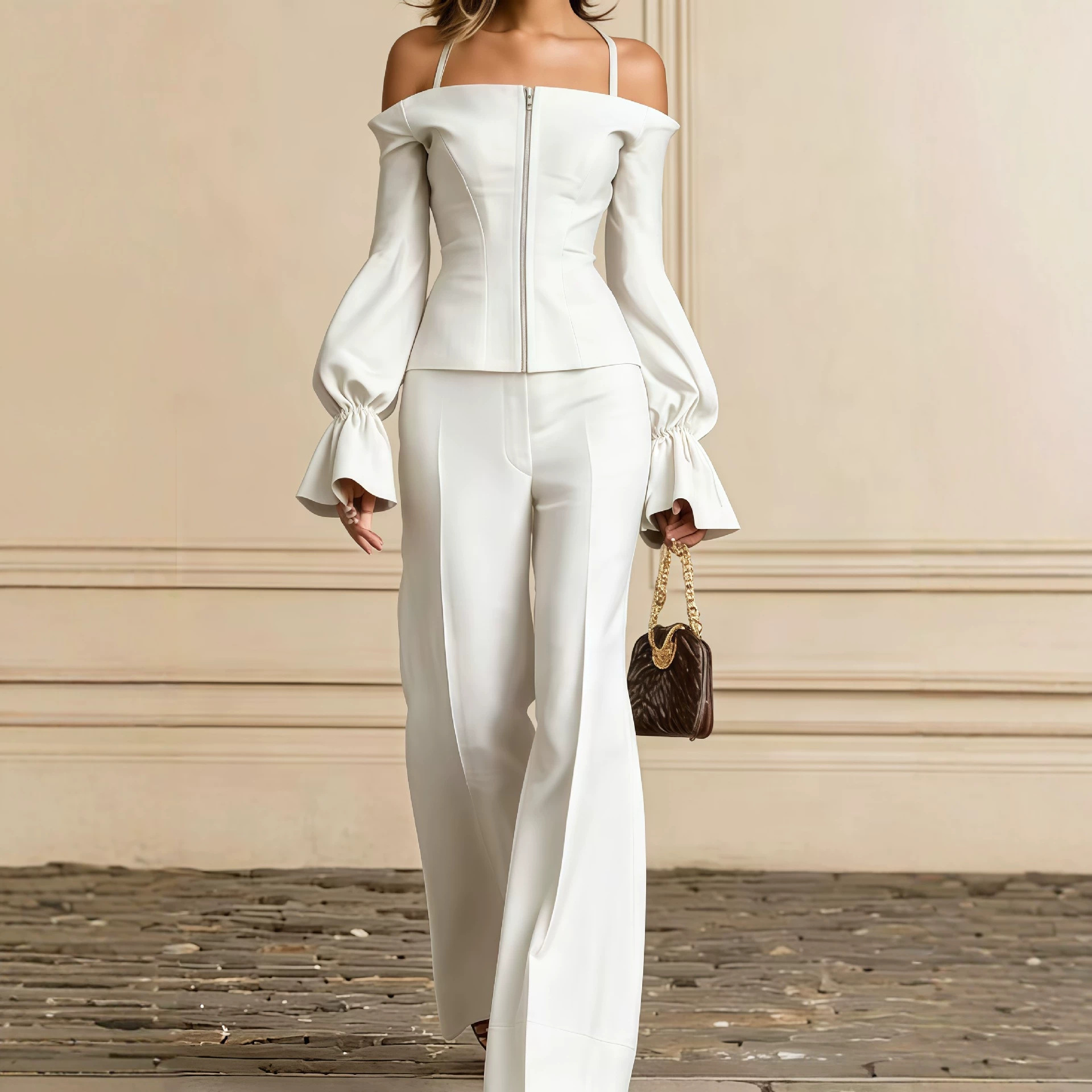 Women Formal Wear Set - 2 Parçalı Pantolon Takımı Kadın Düz
