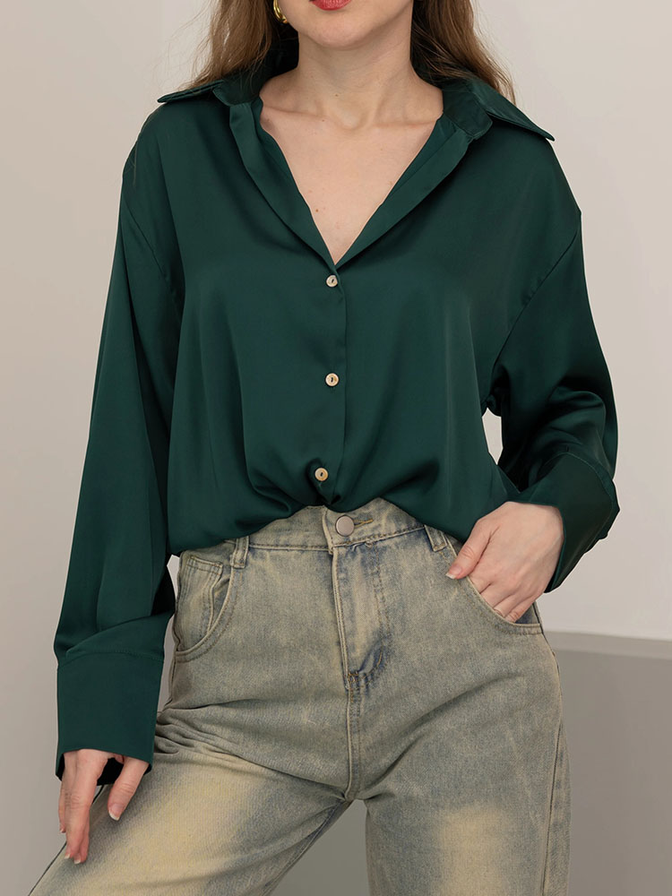 Women Formal Wear Winter - Kadınlar İçin Düğmeli İpek Zarif Her