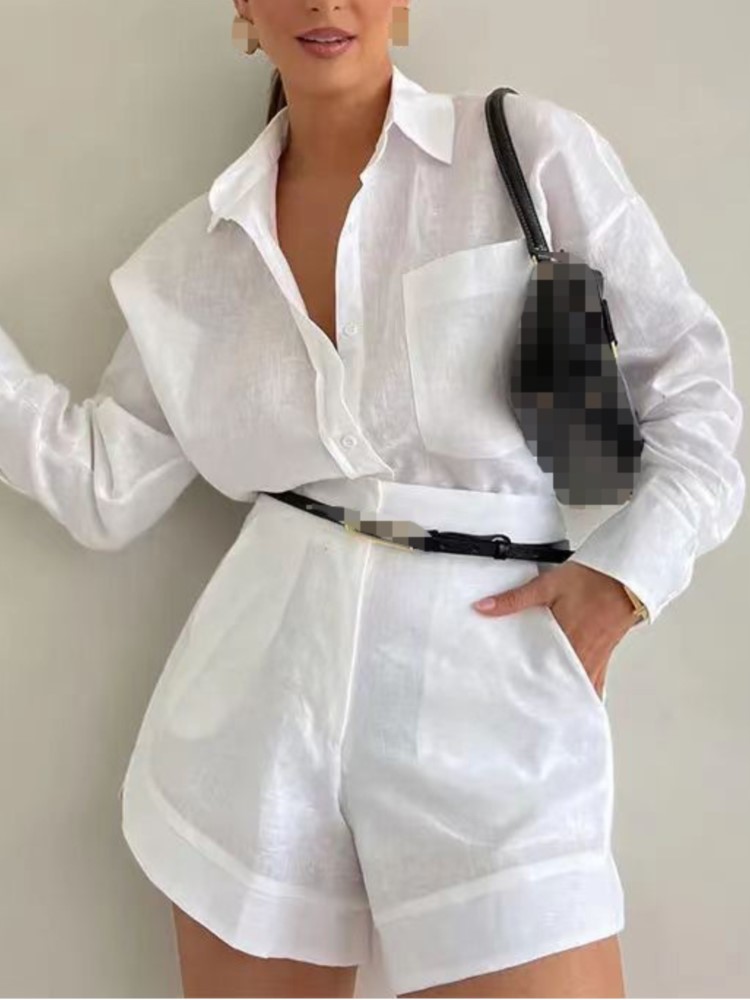 Women'S Formal Wear Blouse - Yaz Rahat Basit kadın Kıyafetleri Düğme