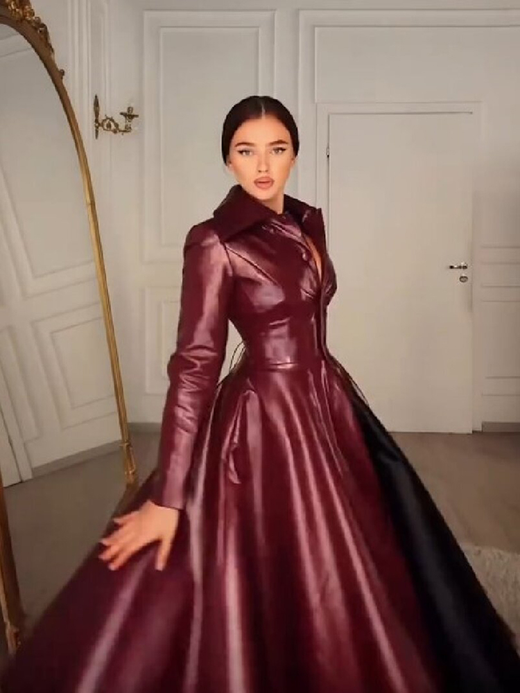 Kadınlar İçin Şarap Kırmızısı  - Women Formal Wear Coat incelemesi ve fiyatı