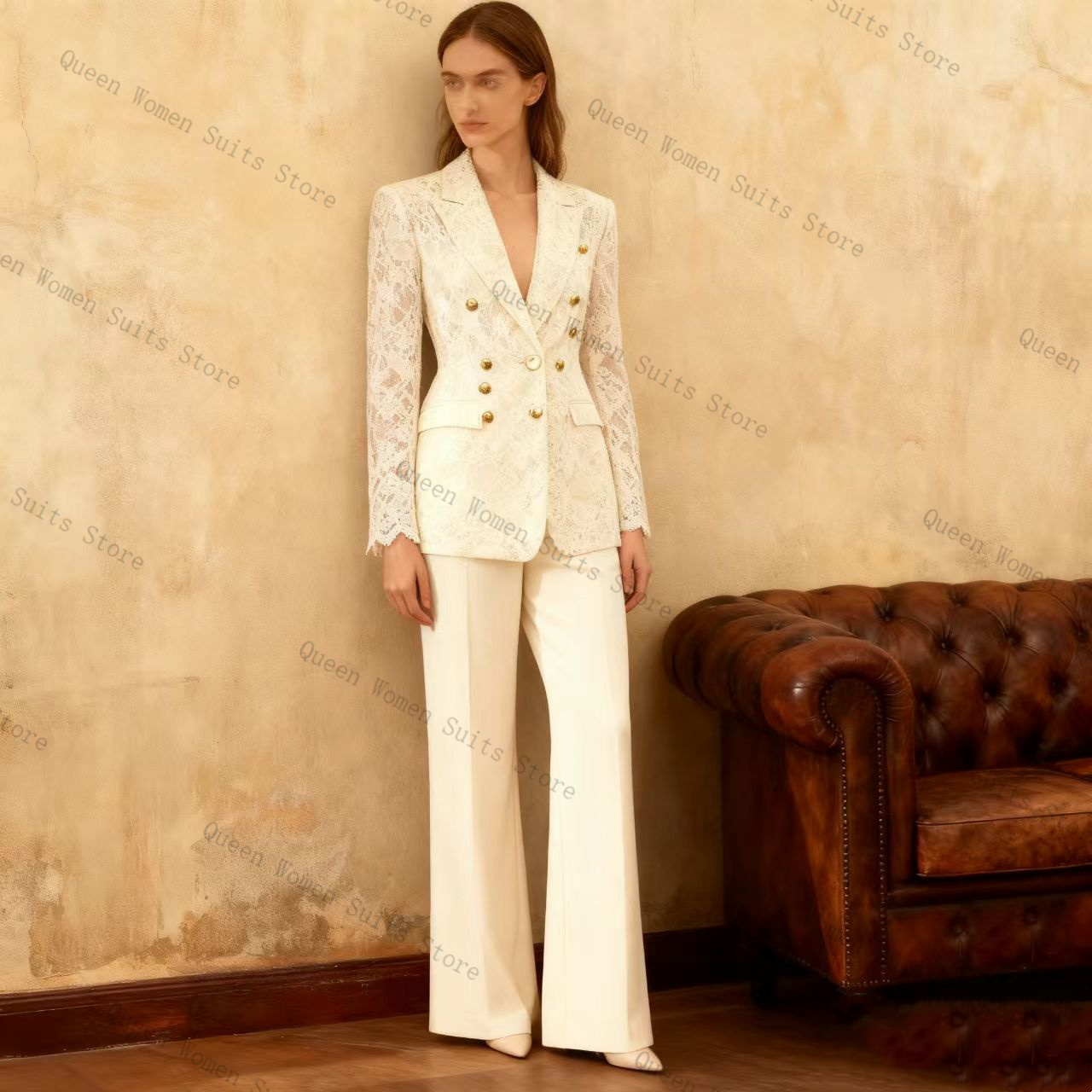 Beyaz Dantel Kadın Takım Elbis - Women Formal Wear Trousers incelemesi ve fiyatı