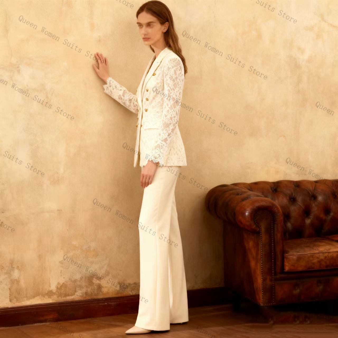 Beyaz Dantel Kadın Takım Elbis - Women Formal Wear Trousers incelemesi ve fiyatı
