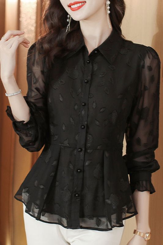 Zarif Çiçek Uzun Kollu Şifon B - Women'S Formal Wear Blouse incelemesi ve fiyatı