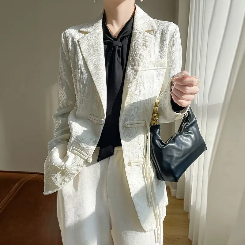 Kadın Beyaz Dokulu Blazer Ceke - Women Formal Wear Coat incelemesi ve fiyatı