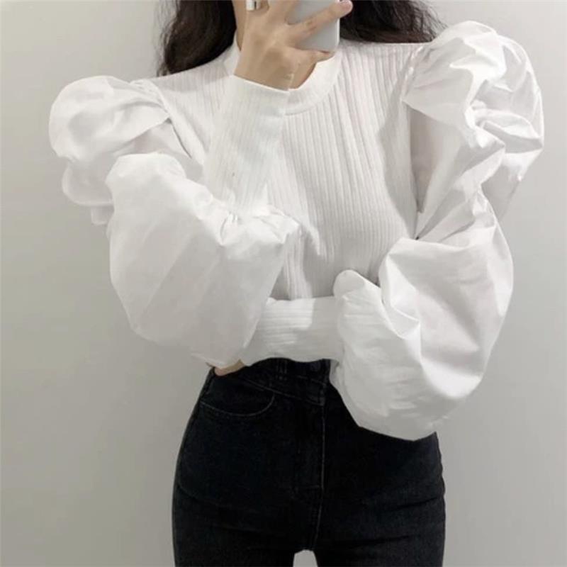 Örgü puf uzun kollu bluz kadın - Women'S Formal Wear Blouse incelemesi ve fiyatı